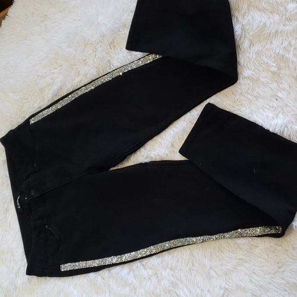 d. jeans Denim - D. Jeans Sparkle/bling stripes black skinny size 8